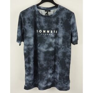 New Sonneti Men's 2XL Short Sleeve Blue Tie Dye Acid Wash Jersey Logo T-Shirt
